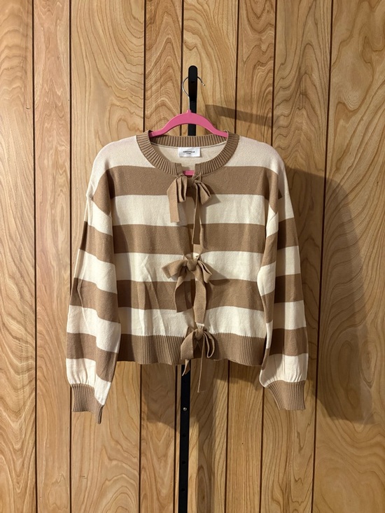 Anniewear Tops - Anniewear Striped Tie Front Sweater Top Sample Size Small